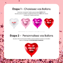 Valentine's Surprise Box – Personalized Text 1 Heart Shaped Balloon 45 cm