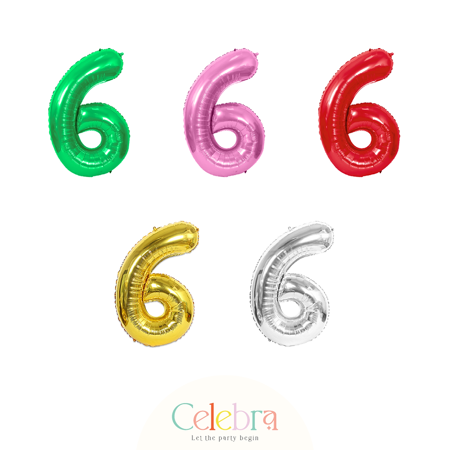 NUMBER 6 FOIL BALLOON