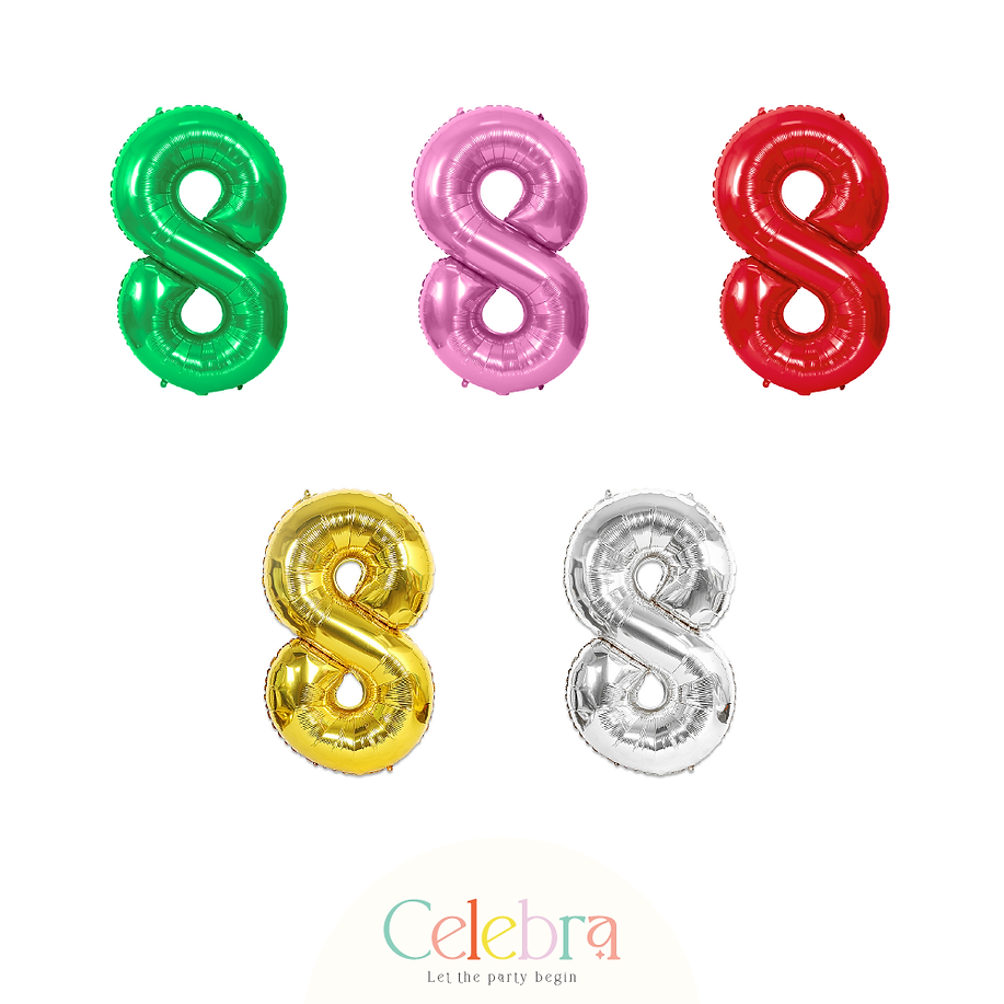 NUMBER 8 FOIL BALLOON