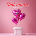 Surprise Box 3 Heart Balloons (Fuchsia Set) – Personalize 1 Balloon
