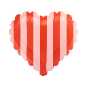 XO SCALLOPED STRIPED HEART PLATE