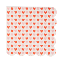 XO HEARTS SCALLOPED COCKTAIL NAPKIN