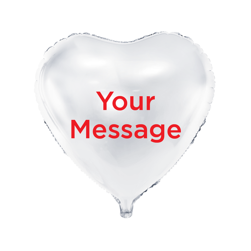 [HEART45-WH] Personalize Balloon With Helium, Heart Shape 45 cm, White