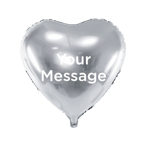 [HEART45-SV] Personalize Balloon With Helium, Heart Shape 45 cm, Silver