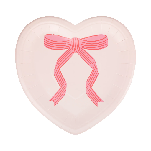 [VBW1140] TIED BOW HEART PLATE