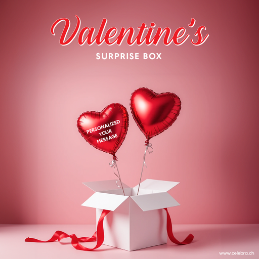 Surprise Box 2 Heart Balloons (Red Set) – Personalize 1 Balloon