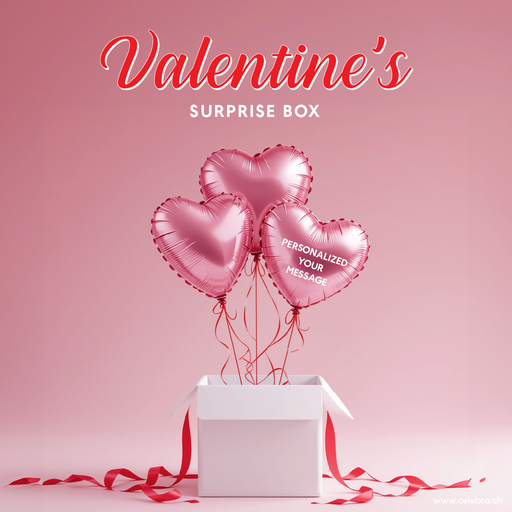 Surprise Box 3 Heart Balloons (Pink Set) – Personalize 1 Balloon