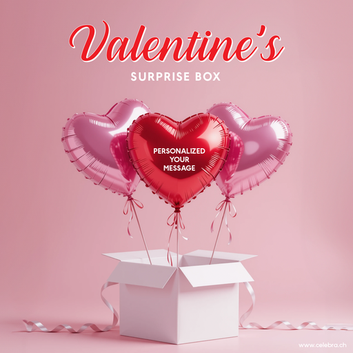Surprise Box 3 Heart Balloons (Red & Pink Set) – Personalize 1 Balloon