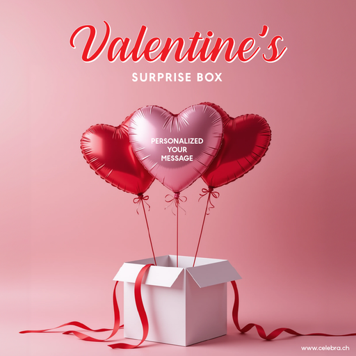 Surprise Box 3 Heart Balloons (Pink & Red Set) – Personalize 1 Balloon