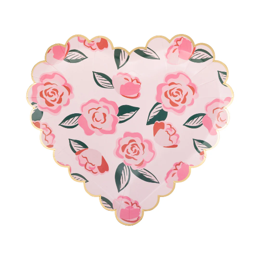 ROSES SCALLOPED HEART PLATE