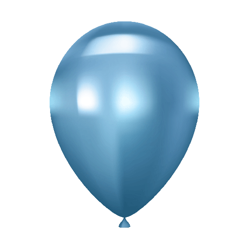 [CH540] Chrome Blue Latex Balloon